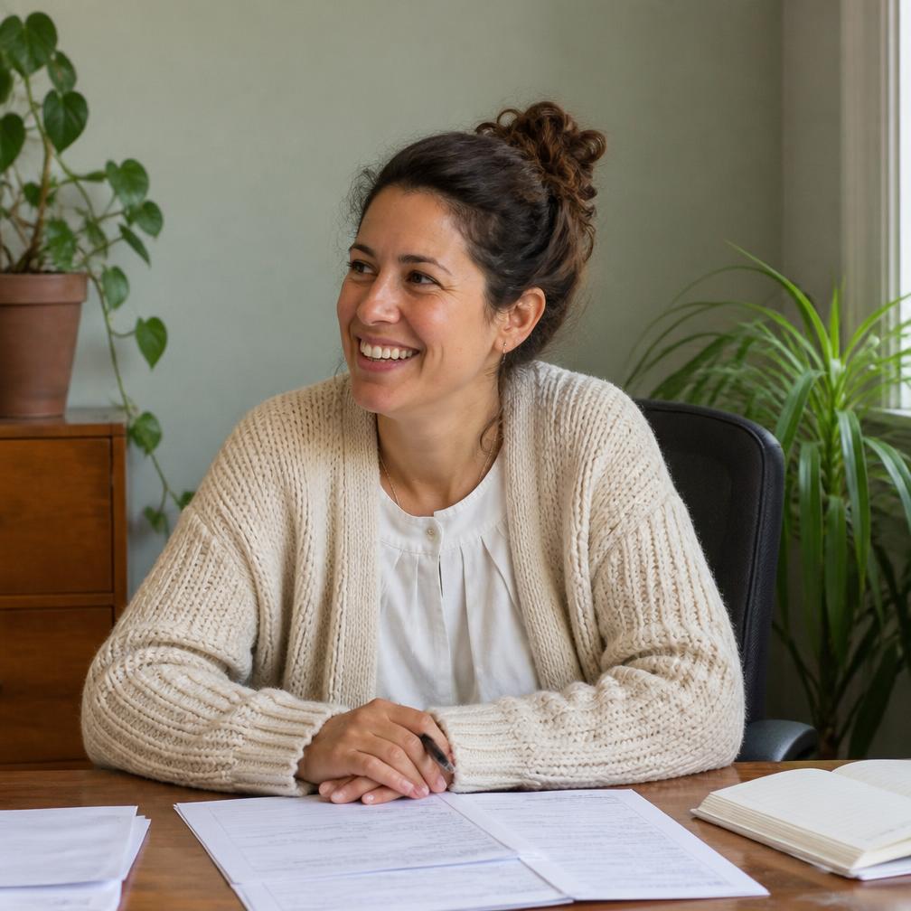 Customer smiling during a mortgage advice appointment